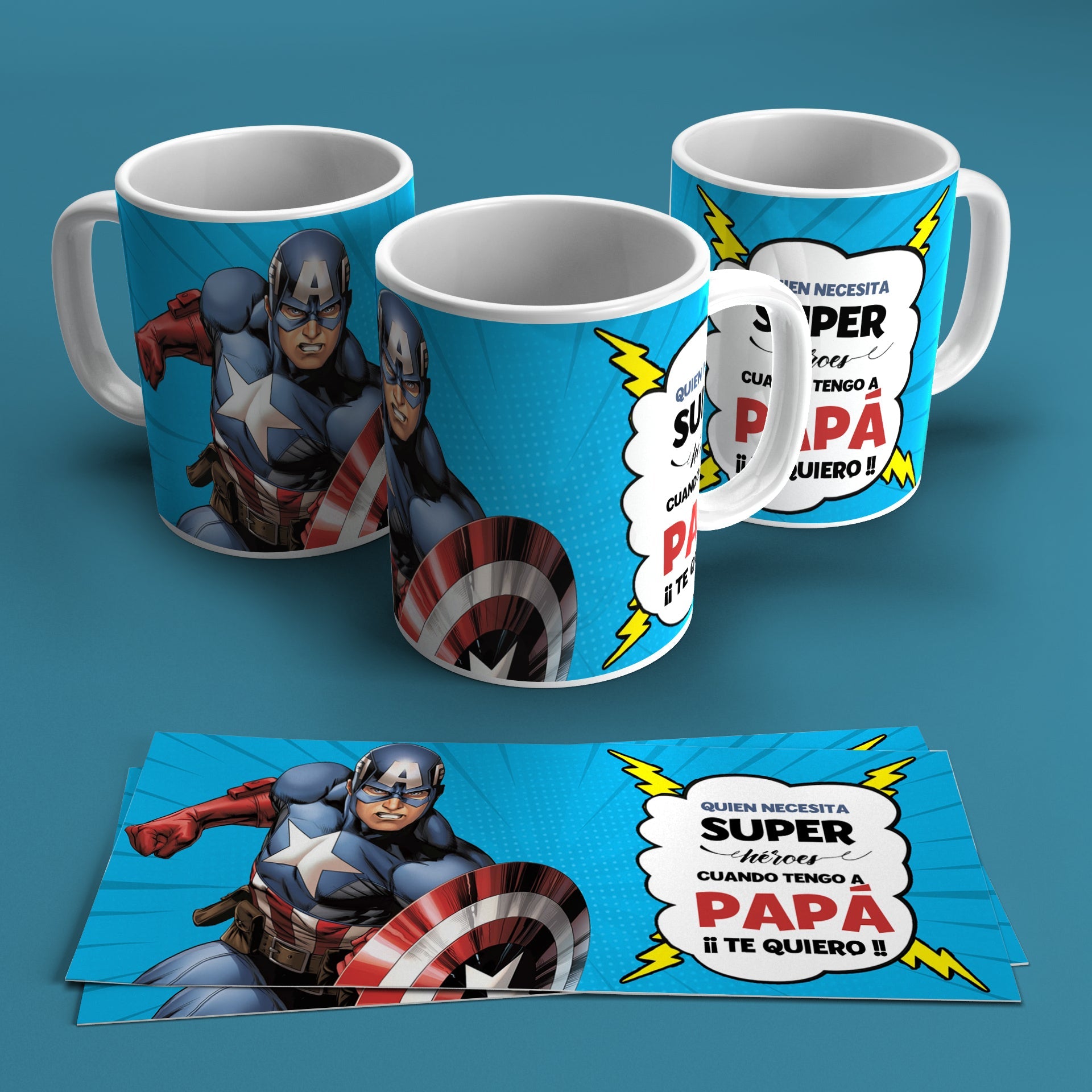 TAZA PAPA CAPITAN AMERICA